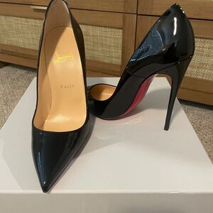 Christian Louboutin Black and Red Patent Heels